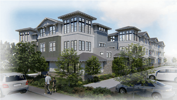 Morro Bay apartment for rent - A modern house with a grey exterior and multiple windows.