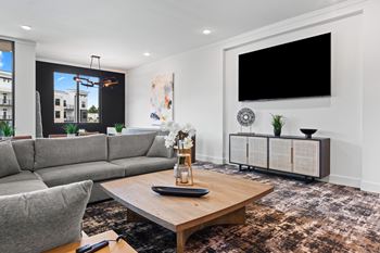 Modern living room with tv