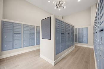 Indoor mail and package center