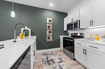 Kitchen with cabinets