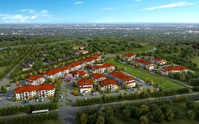 San Antonio apartment for rent - an aerial view of a city with houses and trees