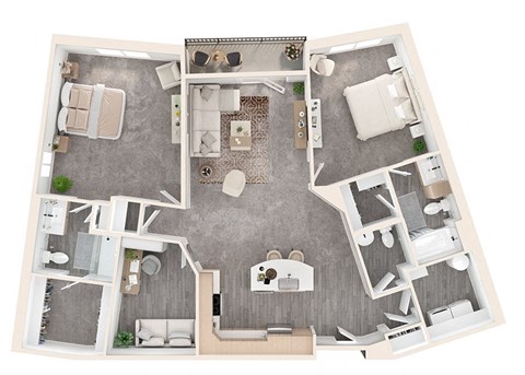 Floor plan for 2 beds, 2.5 baths, 1553 sqft