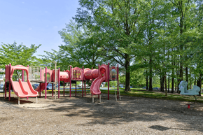 Silver Spring apartment for rent - A playground with red slides and a white slide.