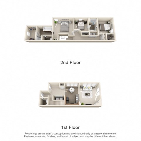 Floor plan for 3 beds, 2.5 baths, 1315 sqft