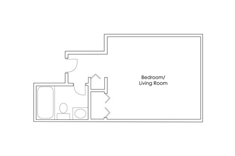 Floor plan for studio, 1 bath, 263 sqft