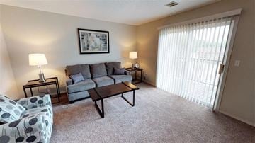 Sioux Falls apartment for rent - A living room with a grey couch and a coffee table.