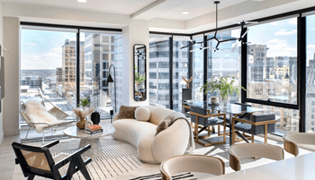 Living room with large windows