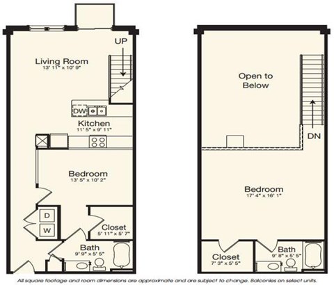 Floor plan for 2 beds, 2 baths, 1199 sqft