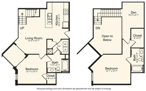 Floor plan for 2 beds, 2 baths, 1236 sqft