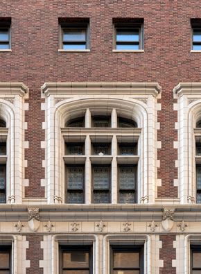 Kansas City apartment for rent - the facade of a brick building with windows