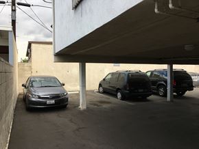 North Hollywood multi-family for rent - A black Honda Civic is parked in a parking lot.