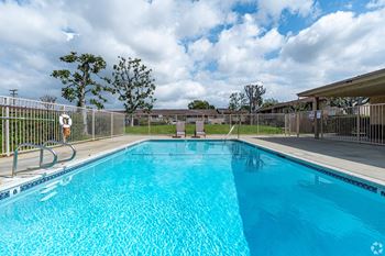 The swimming pool at our apartments