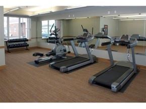 Rosemount apartment for rent - a fitness room with treadmills and other exercise equipment