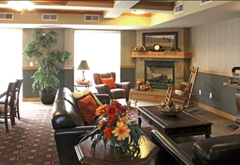 Club room with billiards table