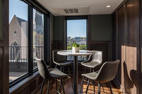 St. Paul apartment for rent - Seating nooks in rooftop lounge in St. Paul, MN.