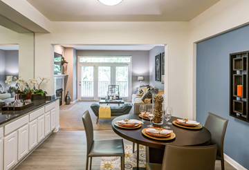Pikesville apartment for rent - a living room and dining room with a table and chairs