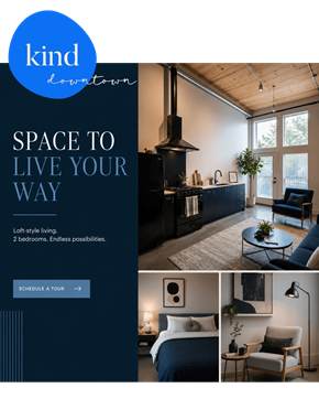 Sacramento apartment for rent - A webpage advertisement for a loft-style living space with two bedrooms.