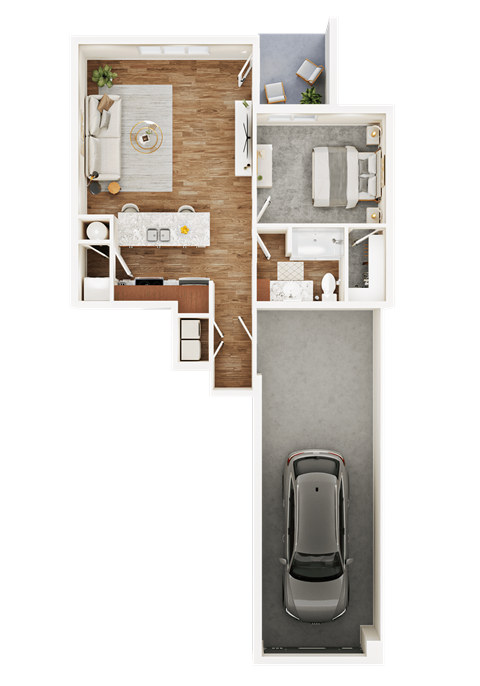 Floor plan for 1 bed, 1 bath, 788 sqft