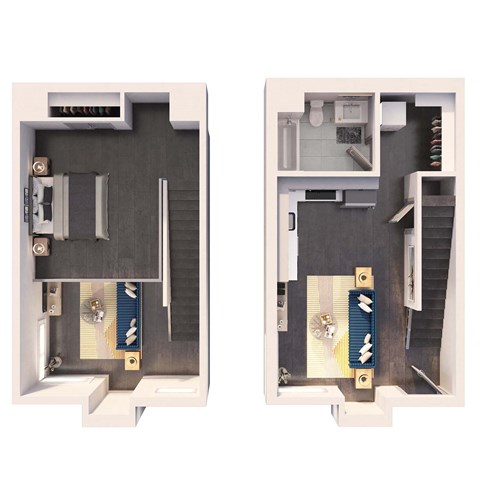 Floor plan for 1 bed, 1 bath, 802 sqft