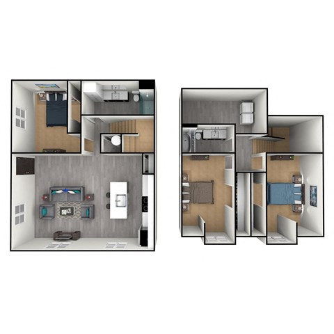 Floor plan for 3 beds, 2 baths, 1849 sqft