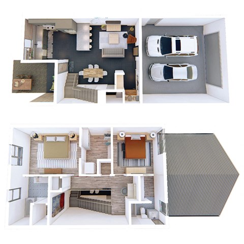 Floor plan for 2 beds, 2.5 baths, 1472 sqft