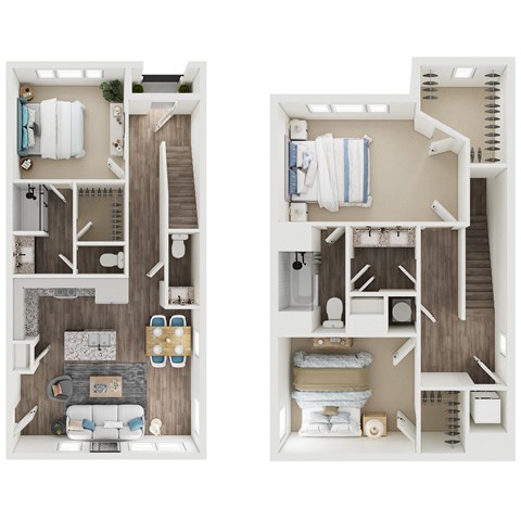 Floor plan for 3 beds, 2.5 baths, 1296 sqft