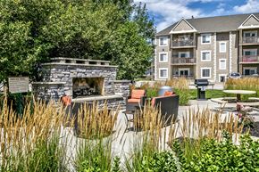 Omaha apartment for rent - Fireplace at The Larimore Apartments, Omaha, 68164