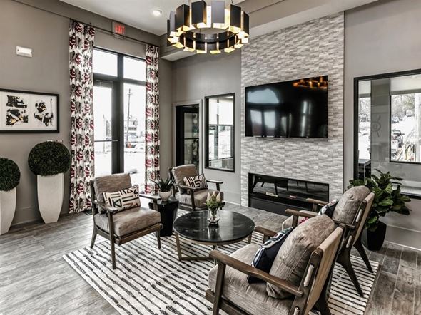 Omaha apartment for rent - Community clubroom at The Duke Omaha in Omaha, NE