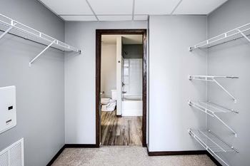 Spacious walk-in closets