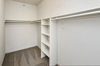 Walk-in closets with built-in shelving