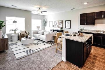 Lincoln apartment for rent - a living room with a kitchen and a couch
