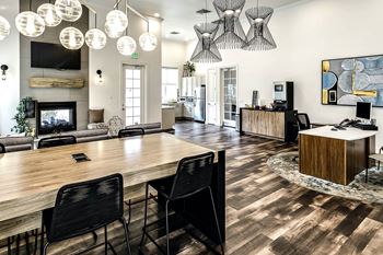 Leasing office with bar and tv