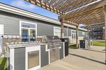 Outdoor gas grill islands