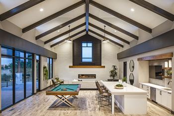 Great room with fireplaces