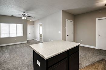 Spacious kitchen island