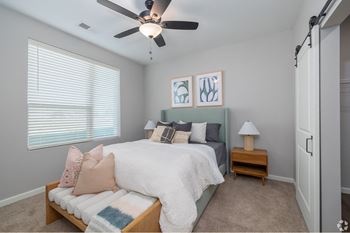 Plush carpeted bedrooms