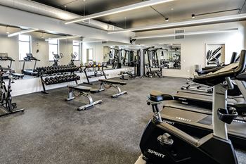Fitness center with modern equipment