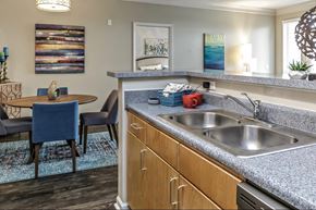 Omaha apartment for rent - Open Kitchen Floor Design at Whispering Hills, Omaha, NE