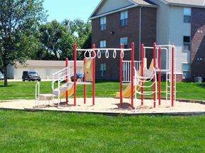 Lincoln townhouse for rent - the playground is in front of the apartment building