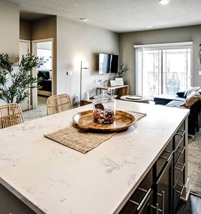 Ankeny townhouse for rent - Kitchen island at Sterling at Prairie Trail in Ankeny, IA