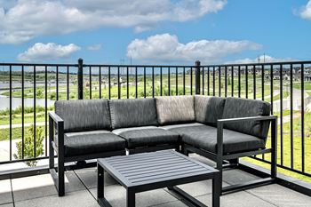 Community deck overlooking flanagan lake