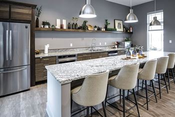 Community room with large kitchen
