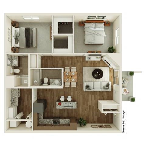 Floor plan for 2 beds, 2 baths, 1120 sqft
