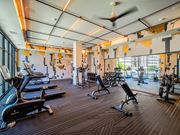 Allentown apartment for rent - A gym with a variety of equipment including treadmills, stationary bikes, and weight machines.