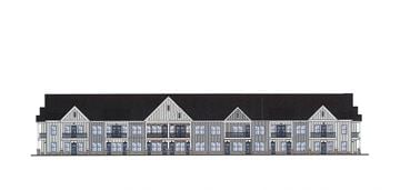 Mason apartment for rent - A black and white drawing of a building with multiple windows.