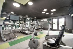East Lansing apartment for rent - A gym with treadmills, exercise bikes and other equipment.