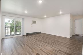 Holland apartment for rent - A room with wooden flooring and white walls.