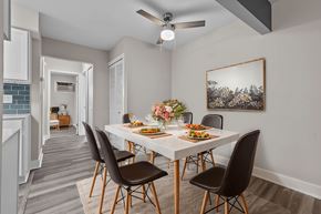 Madison Heights apartment for rent - A dining room with a table set for four.