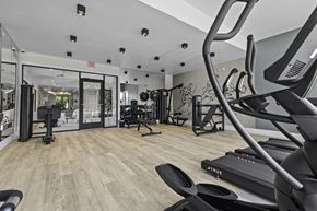 Clinton Twp apartment for rent - A gym with a variety of equipment including treadmills and weights at Park On Canal Apartments - Clinton Twp, MI Apartments, Clinton Twp, Michigan