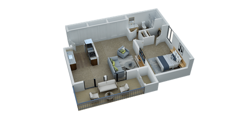 Floor plan for 1 bed, 1 bath, 850 sqft